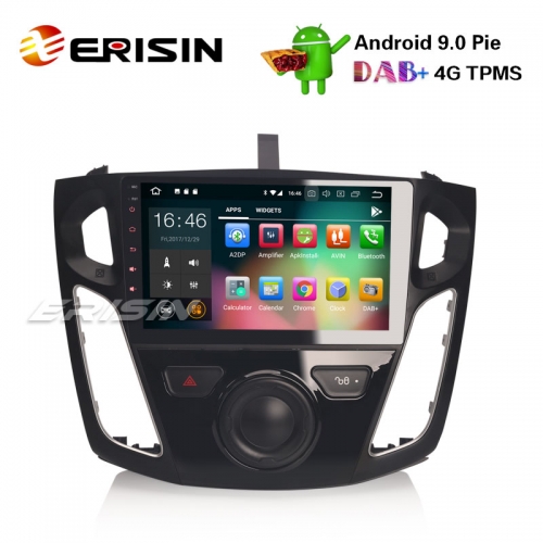 Erisin ES4895F 9" Ford Focus Android 9.0 Autoradio GPS DAB + DVR WiFi OBD2 DTV Bluetooth Stereo 4G
