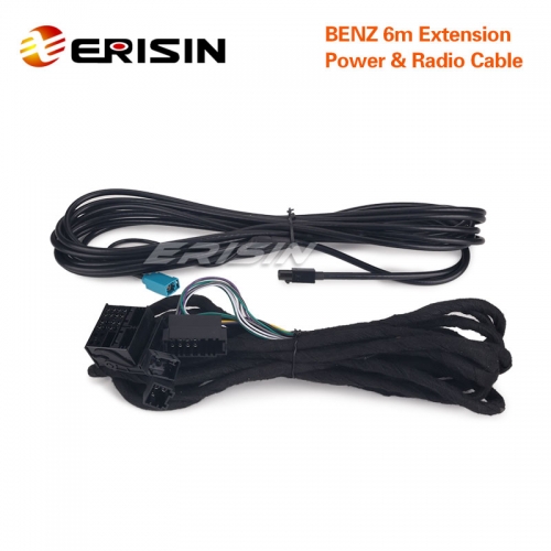 Erisin LMBENZ-6M Extension Radio & Power Cable for Benz E7980E/ES4880E/ES8180E/ES5180E/ES8710E/ES4281E