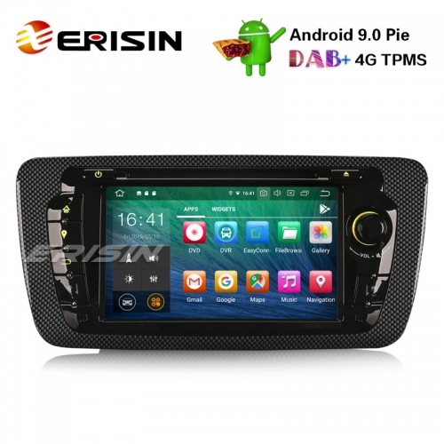 Erisin es7922s 7" android 9.0 autoradio gps wifi dab + canbus sd bt obd2 dvb-t2 cd dvd für seat ibiza