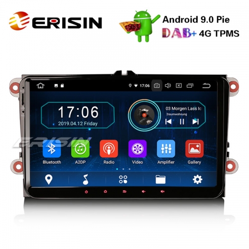 Erisin ES8901V 9" Android 9.0 Torte DAB + OPS Auto Stereo GPS Für VW Golf Passat Tiguan Polo Sitz