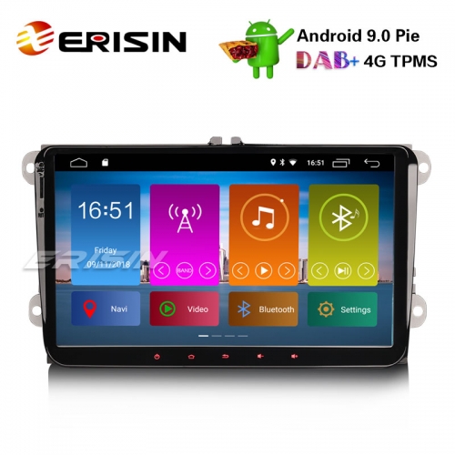 Erisin ES2991V 9" DAB + Android 9.0 Für VW Passat Golf 5/6 Tiguan Eos Polo Jetta OPS Autoradio