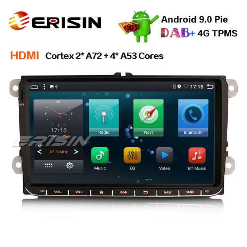 Erisin ES6291V 9" Android 9,0 Autoradio DAB + OPS GPS für VW Passat Golf Touran Polo Jetta Seat