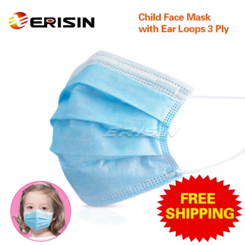 ES125 Kind Gesicht Maske Einweg Schutz Anti-Staub Staub Vlies Stoff CE Zertifiziert Blau