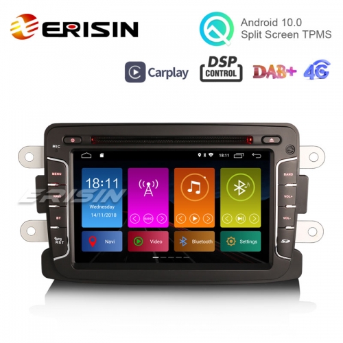 Erisin ES3029D 7" DAB + Android 10.0 Autoradio GPS CarPlay DSP für Renault Dacia Duster Sandero Dokker Lodgy