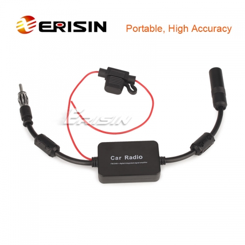 Erisin ES162 FM/AM Signalverstärker Anti-Interferenz Autoradio Antenne Universal Radio Booster Din Typ
